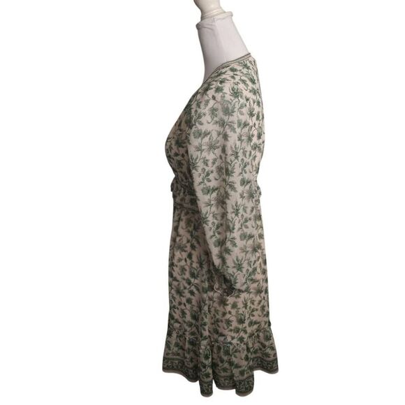 MAX STUDIO LONDON GREEN & CREAM FLORAL DRESS SZ.S NWT - Picture 3 of 9
